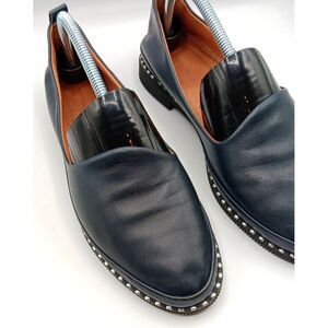 Fast Step  Men Handmade Blue Dark Leather‎ Comfy Shoes Sz40 Made in Turkey US7.5